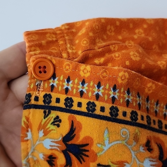 Coldwater Creek Cotton Orange  Floral Pattern Skort Size PL - Picture 4 of 12